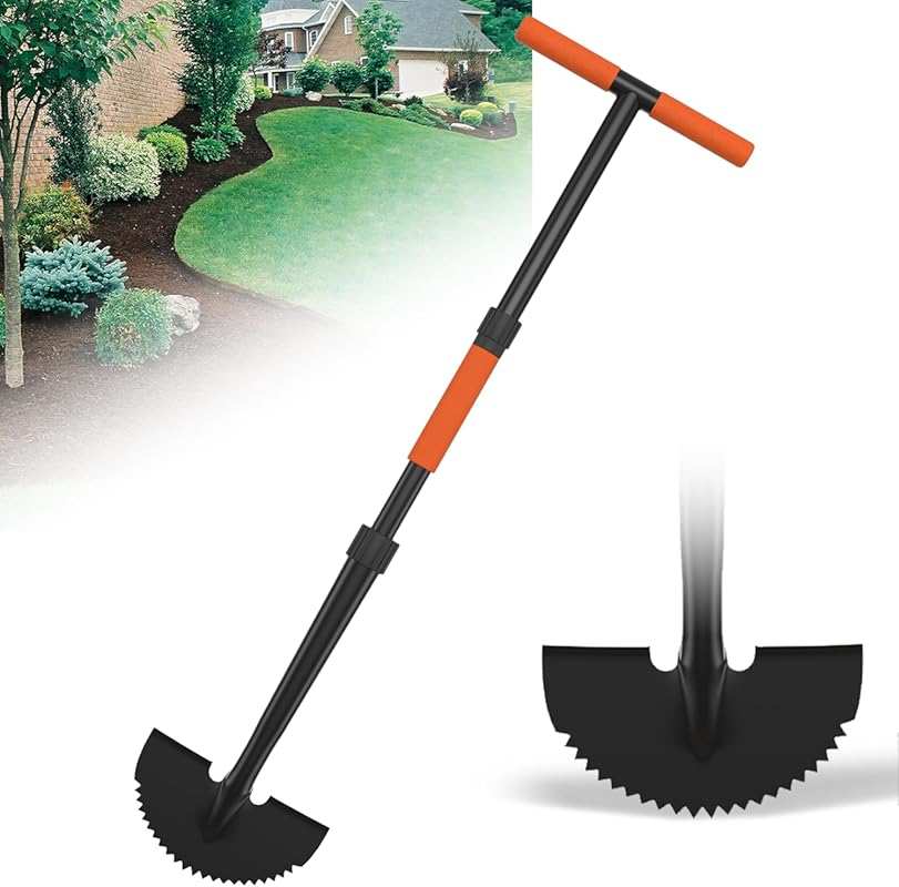 41-Inch Manual Lawn Edger with Saw Tooth Blade & T-Grip Handle for Yar