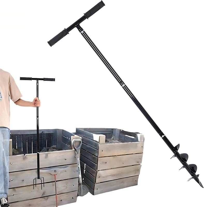 45.6in Long Compost Turning Bar for Outdoor Manual Mixing and Aeration