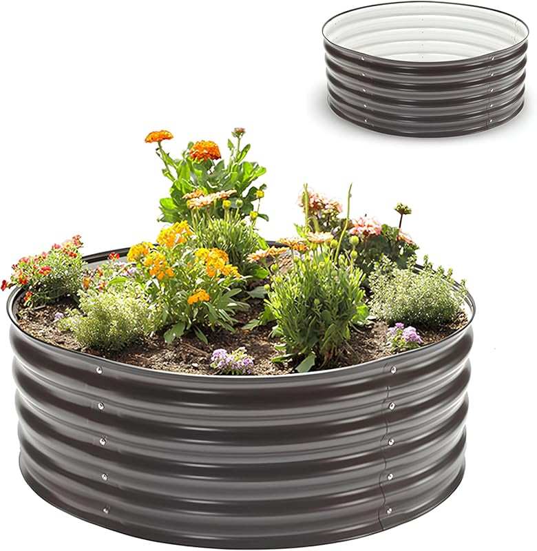 Epic Gardening 5-in-1 Modular Galvanized Raised Garden Bed Kit, Tall M