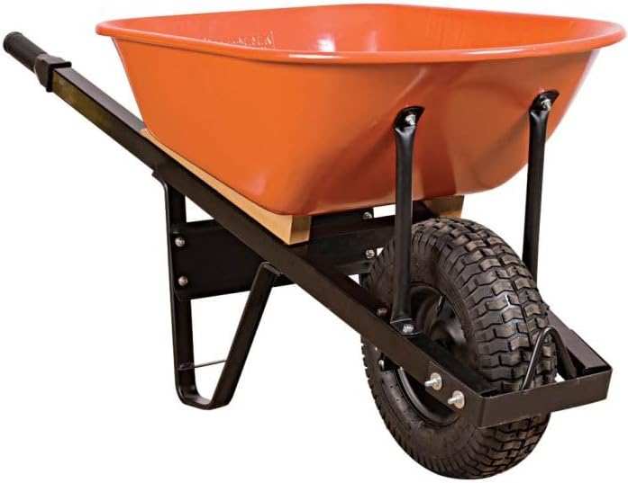 A.M. Leonard 6 Cu Ft Steel Tray Wheelbarrow with Steel Handles & Pneum