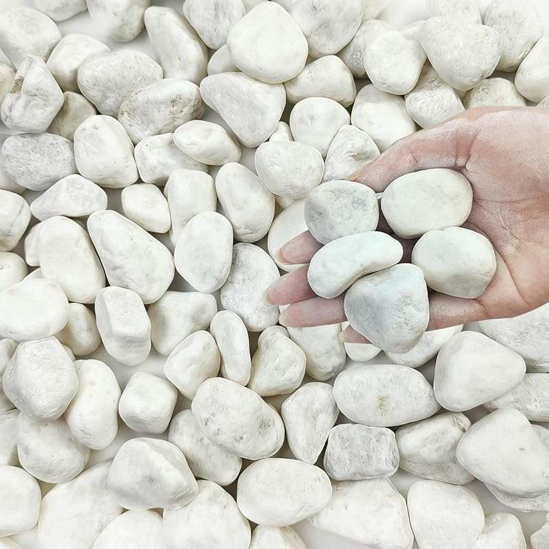 40 lbs White Rocks: 1-2 inch decorative landscaping gravel pebbles for