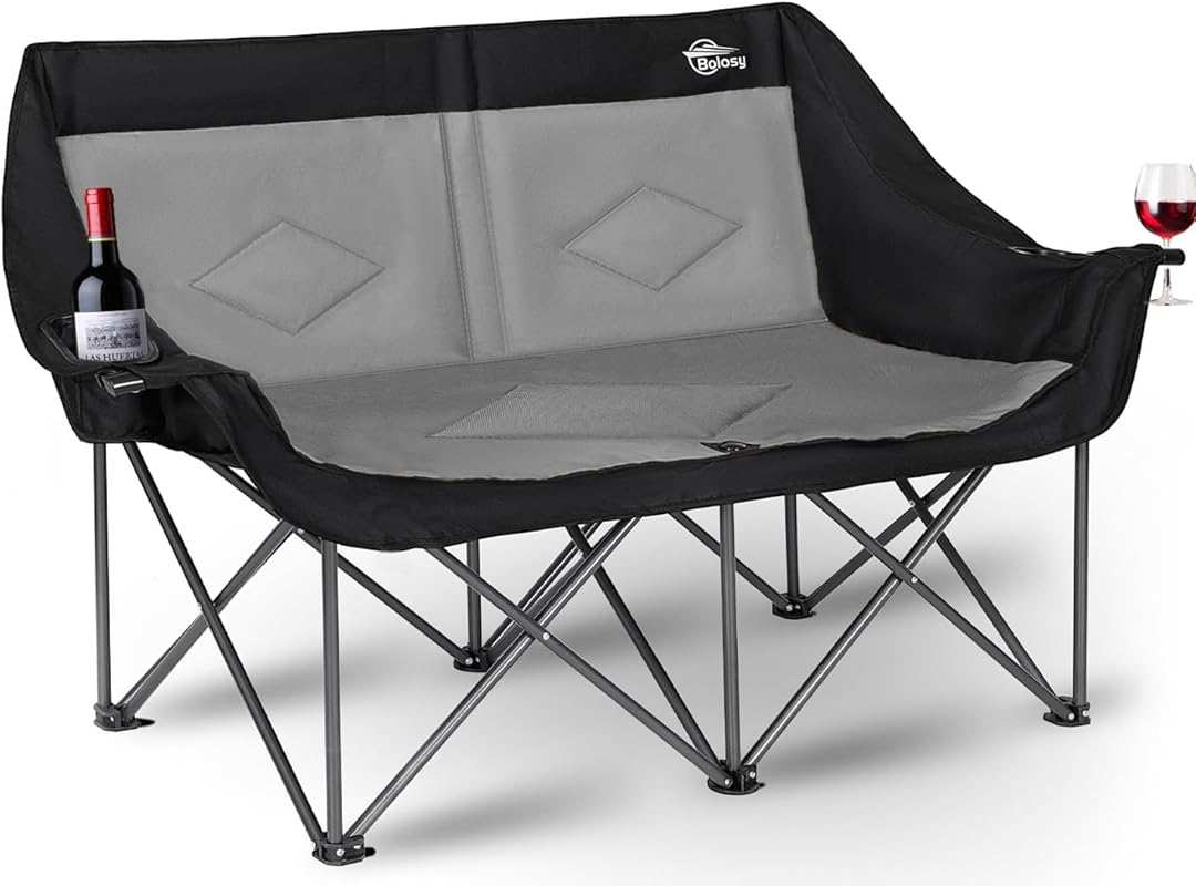 Oversized 2-Person Folding Camping Loveseat – Heavy Duty Double Chair 