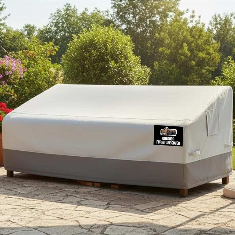 GORILLA GRIP 3-Seater Waterproof Outdoor Patio Sofa Cover, UV Coated, 