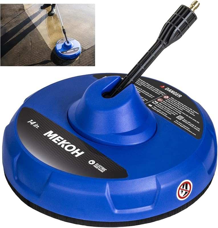MEKOH 14” Electric Pressure Washer Surface Cleaner Attachment with 1/4