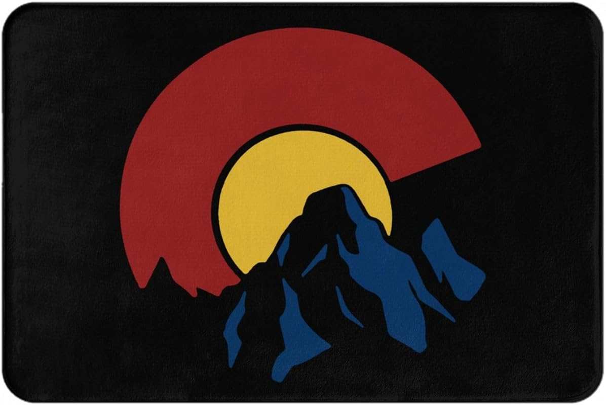 Mountain Colorado Flag Door Mat – Non-Slip Entry Mat for Front/Inside/