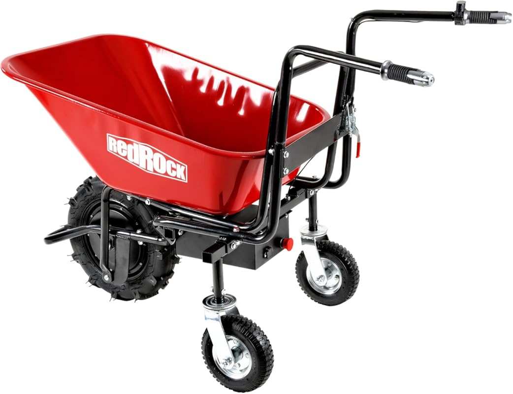 Electric Wheelbarrow with 24V DC 1500W Motor, 330 lbs Capacity, Barrel