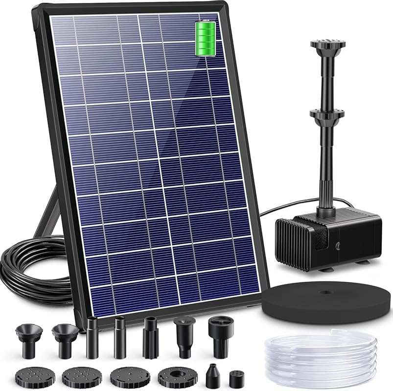 Biling 8W Solar Fountain Pump with 3600mAh Battery Backup for All-Day 