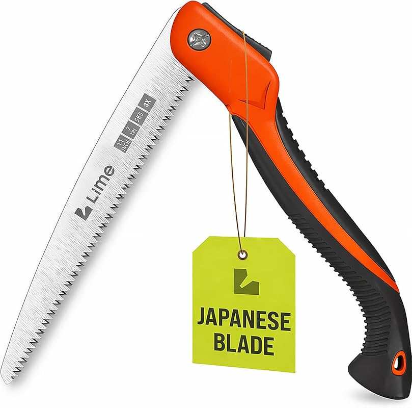 GROWIT 11 Inch Folding Camping Saw: Heavy Duty Pruning Saw with SK5 Tr