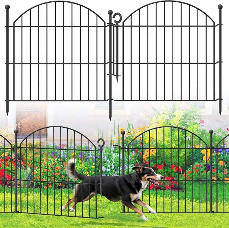 Decorative Garden Fence - 24in (H) x20ft (L), 10 Pack No Dig Animal Ba