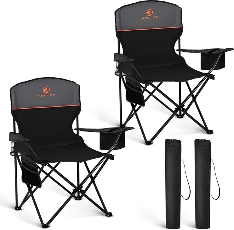 HIGH POINT SPORTS 2 Pack Portable Camping Chairs for Adults, Lightweig