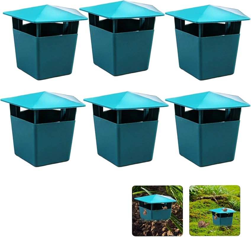 6 Pack Plastic Snail and Slug Beer Traps for Garden Farm Use