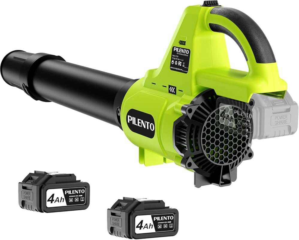 High-Powered Cordless Electric Leaf Blower: 650CFM, 3-Speed, 2x 4.0Ah 