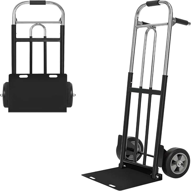 Folding Hand Truck Dolly – 600 lb Capacity with Heavy-Duty Wheels for 