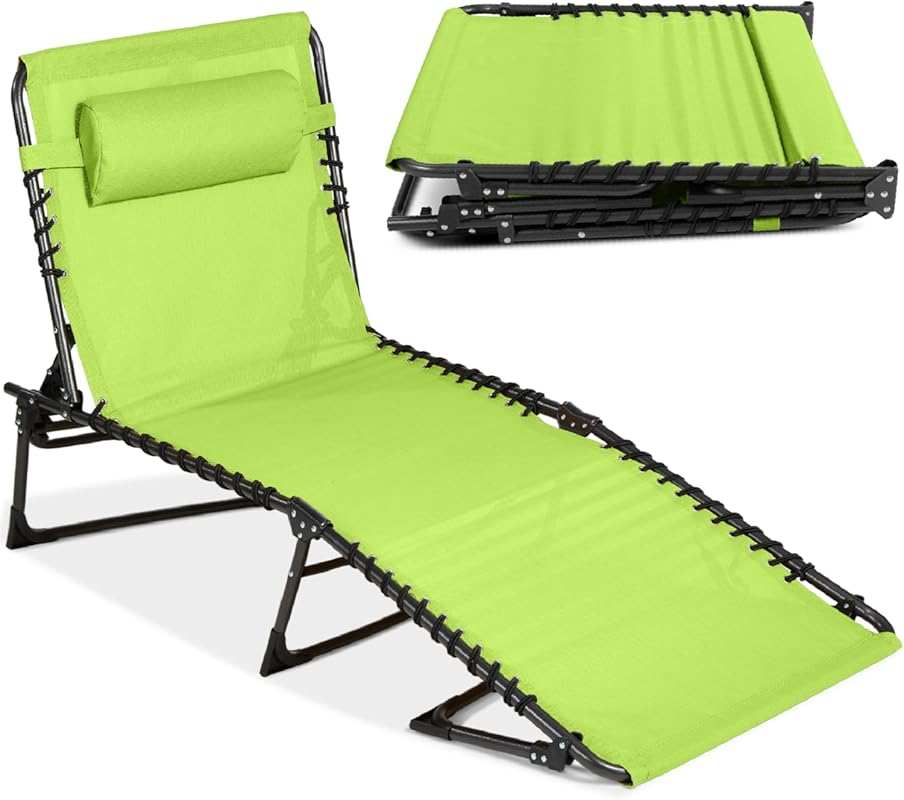 Best Choice Products Lime Green Patio Chaise Lounge Chair: Portable Ou