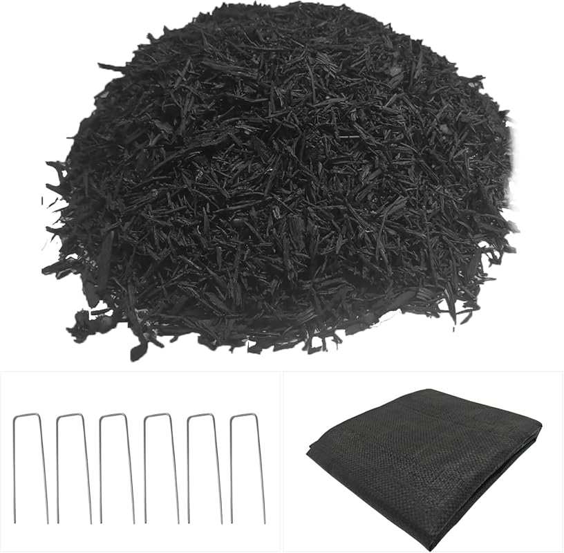 Eco-Friendly Black Shredded Rubber Mulch & Weed Barrier