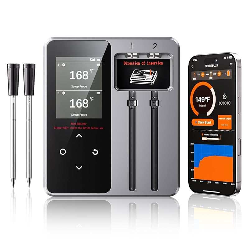 Wireless Bluetooth Meat Thermometer with 2 Probes & App Control, Smart