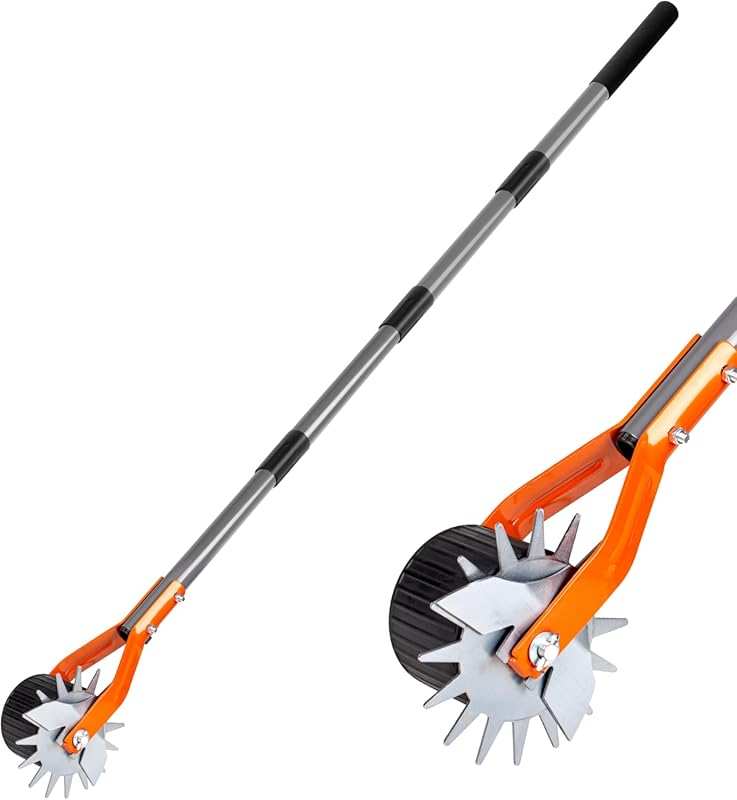 Walensee Wheel Rotary Edger, 69.7 Inch Manual Grass Trimmer with Adjus
