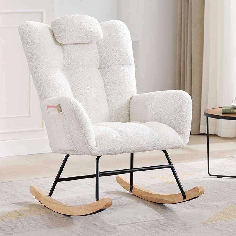 Garvee Scandinavian High Back Rocking & Swinging Accent Chair for Indo