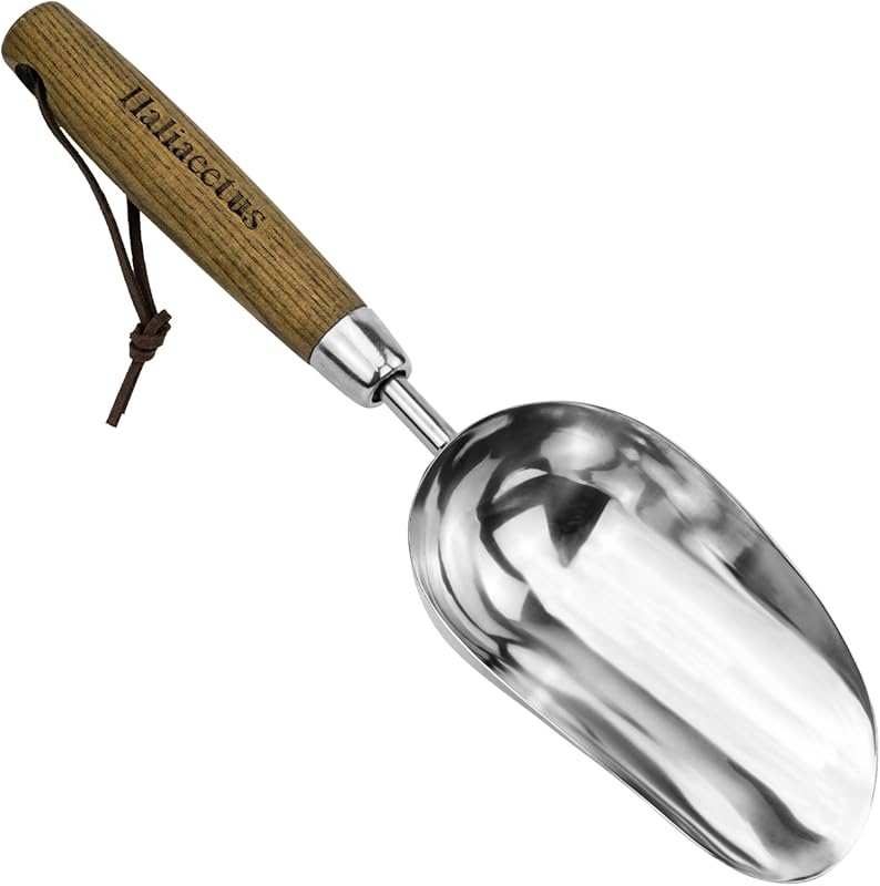 Haliaeetus Stainless Steel Soil Scoop: Bend-Proof 1-Cup Trowel with Wo