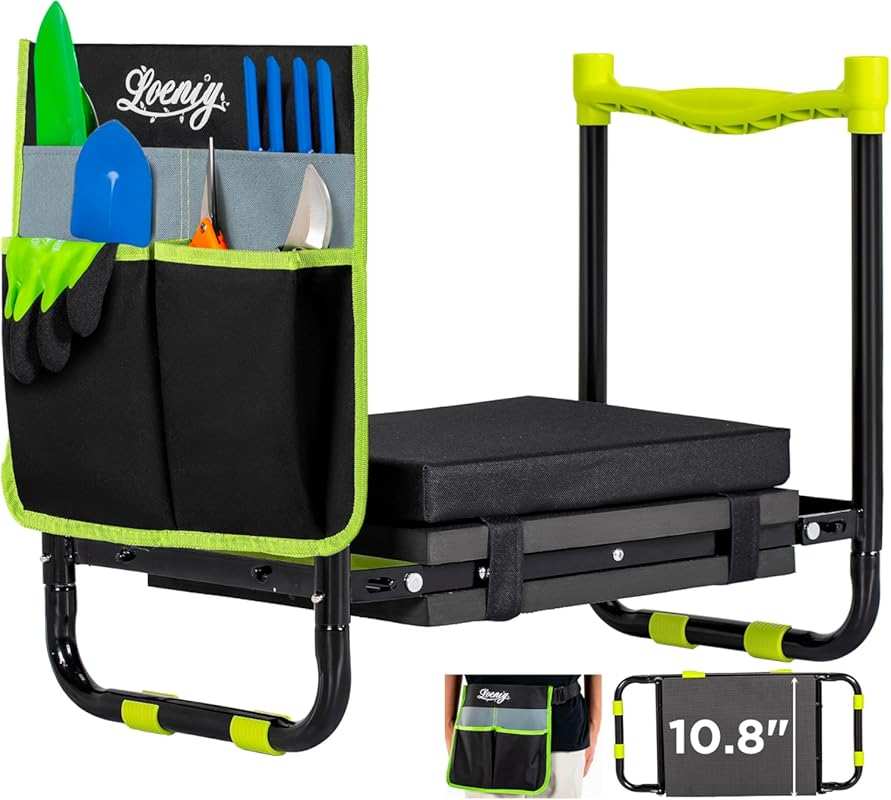 Wide Garden Kneeler and Seat: Heavy Duty Foldable Stool with Thick Pad