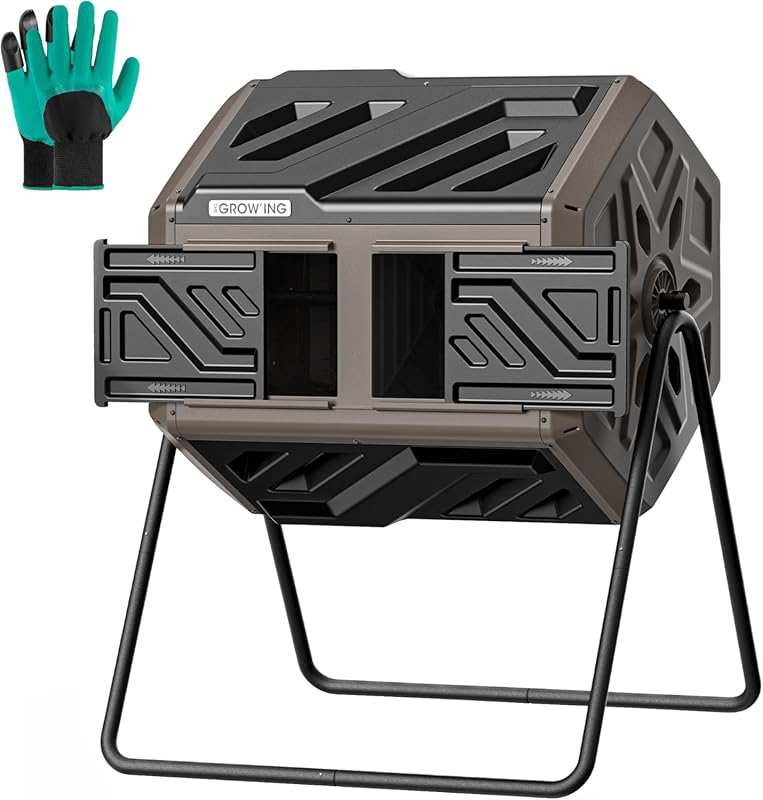 THEGROW'ING 43 Gallon Coffee Dual Chamber Compost Bin