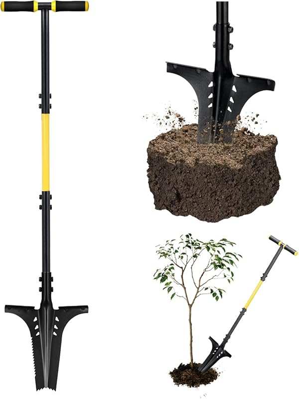Jardineer Long Handle Root Shovel for Cutting Roots with Comfortable G