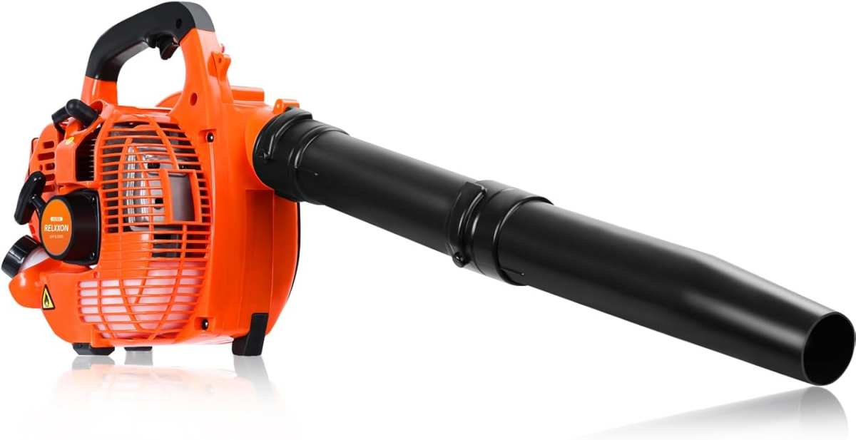 Powerful 26cc 2-Cycle Gas Leaf Blower: 180 MPH 380 CFM Handheld for La