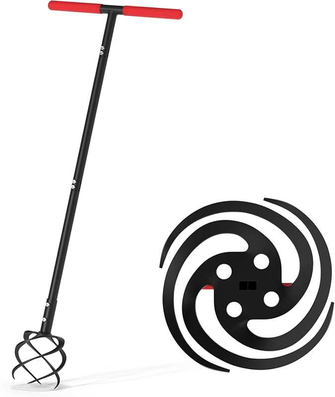 Hand Tiller Garden Tool, 44.3-inch Twist Tiller for Lawn Aerator and G