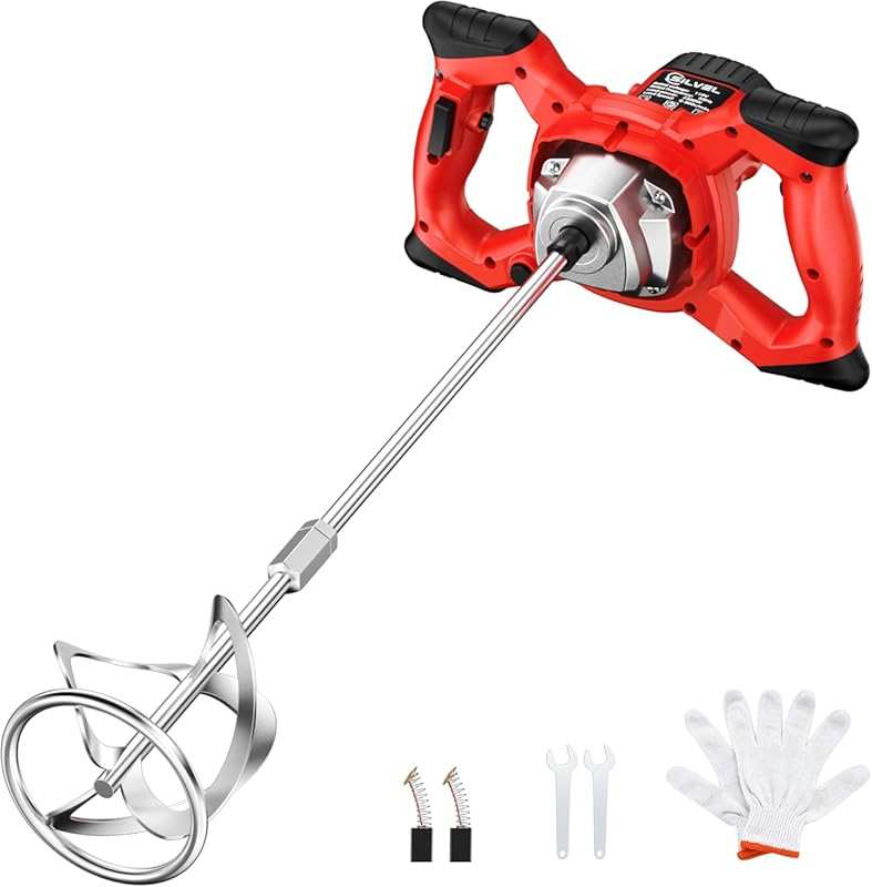 SILVEL Cement Mixer, Max 2300W Electric Concrete Mixer with 6 Adjustab