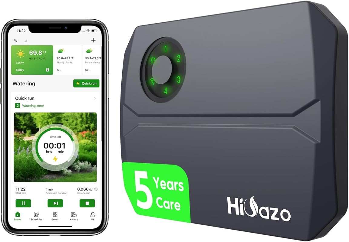 Smart WiFi Sprinkler Controller: 4 Zones, App Control, 16 Plans, Auto 