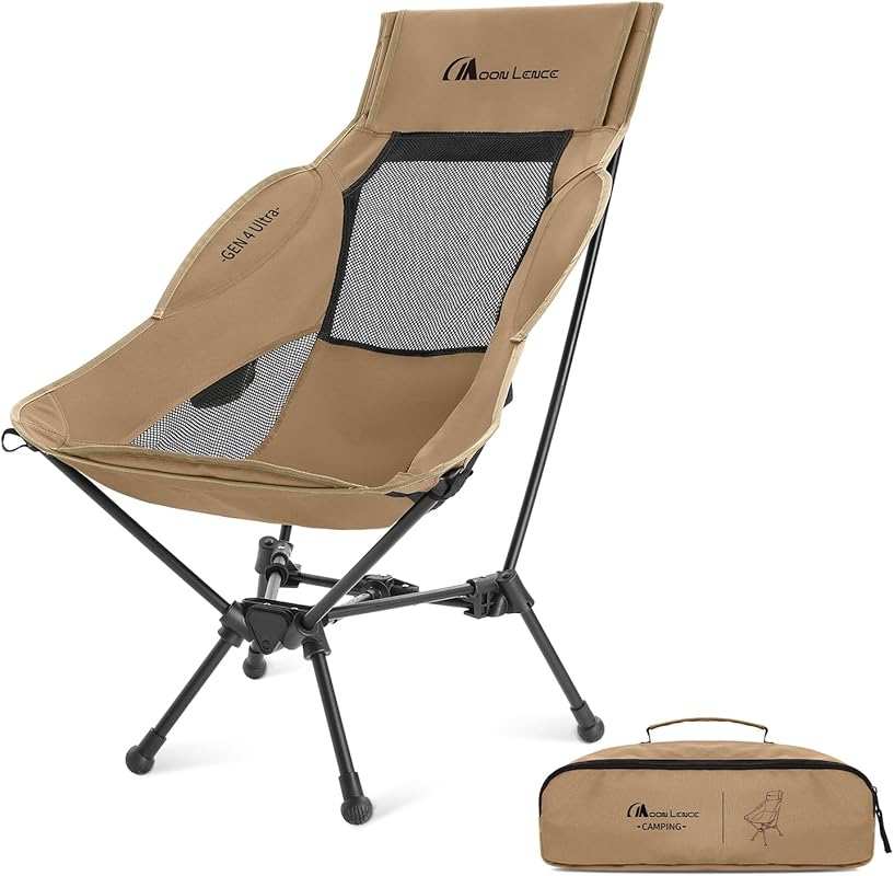 MOON LENCE High Back Folding Camping Chair: 330lbs Portable Compact Ch