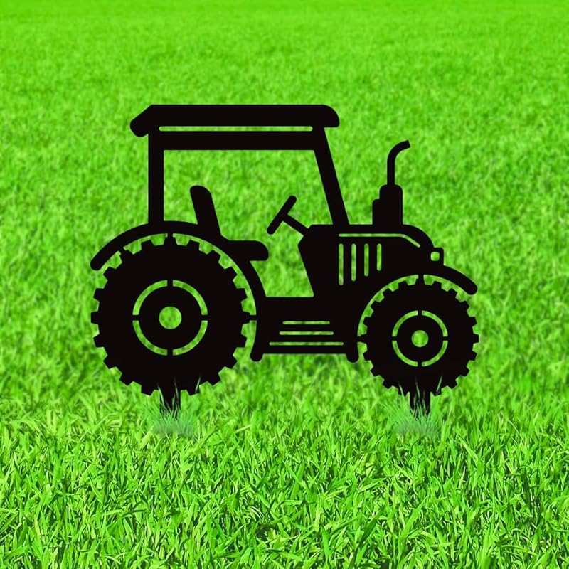 WADORN Tractor Silhouette Garden Stakes: Metal Car Stakes Yard Art Dec