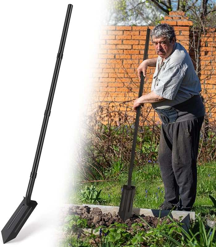 56-Inch 4-Inch V-Shaped Trenching Shovel – Heavy Duty Digging Spade