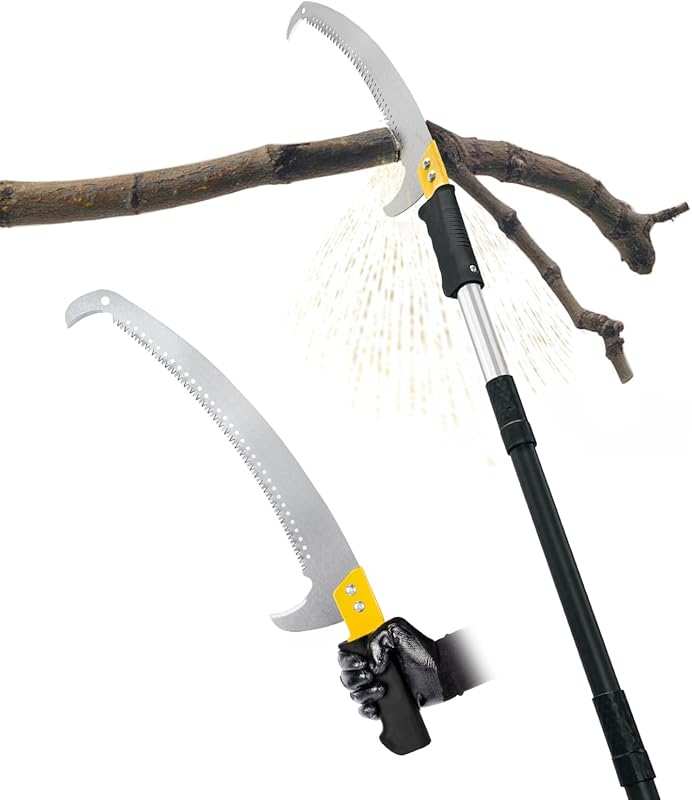 14.5FT Adjustable Pole Saw for Tree Trimming, Lightweight Manual Pruni
