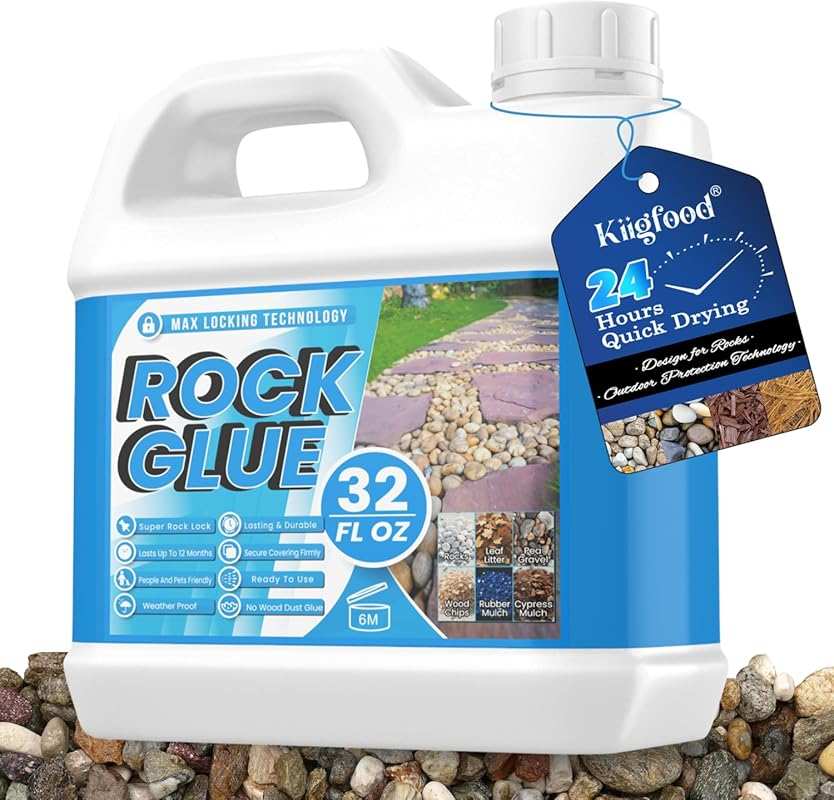 Rock Glue 32OZ: Long-lasting, ready-to-use sticky mulch glue for lands
