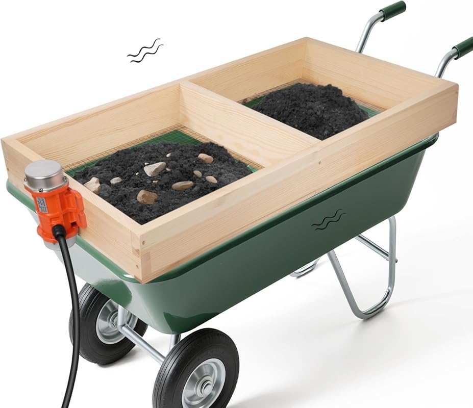 TlEBOLA Automatic Soil Sifter with 40W Vibration Motor & Dual Mesh Siz
