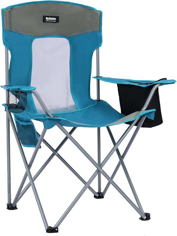 Lightweight Foldable Camping Chair for Adults with Drink Holder and Co
