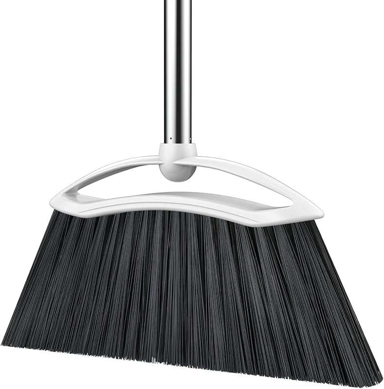 Heavy Duty 54-Inch Adjustable Handle Angle Broom for Indoor/Outdoor Co
