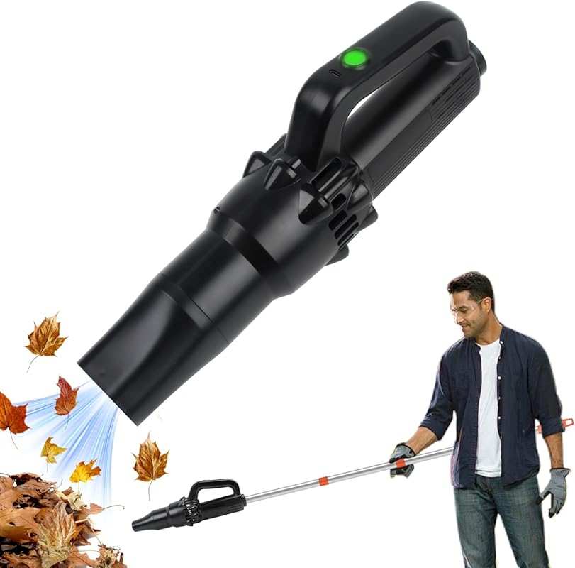 Lightweight Cordless Leaf Blower with Long Handle and 2 Speed Modes fo