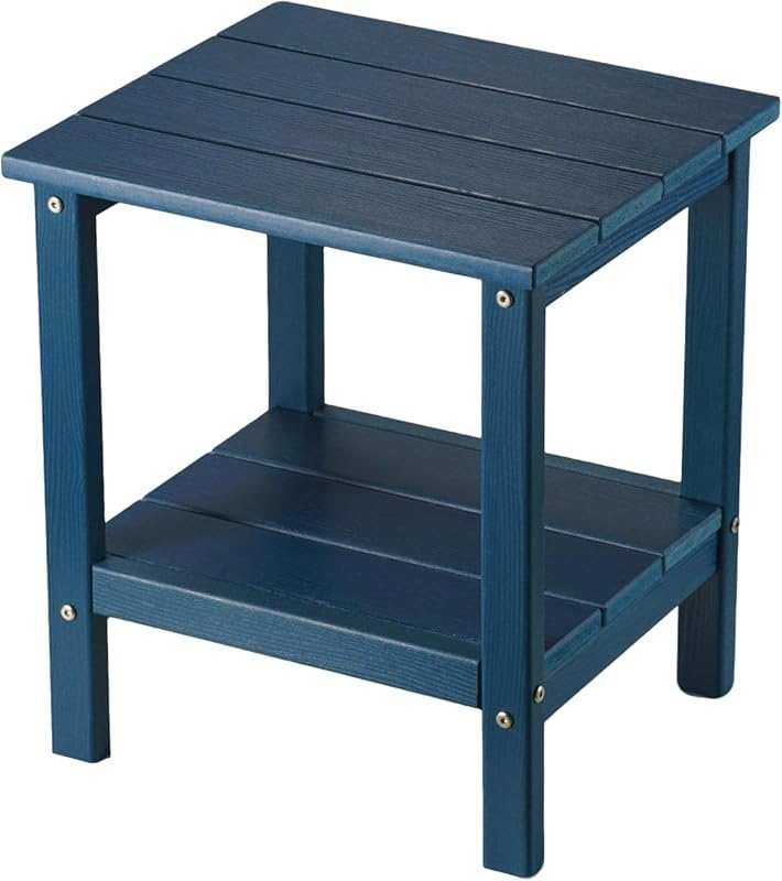 Double Layer Adirondack Outdoor Side Table, Waterproof End Table for P