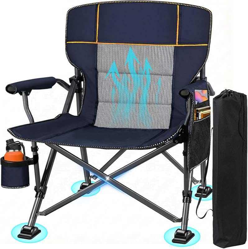 Jill Deaaa Oversized Camping Chairs: Heavy Duty Support 450 LBS, Folda