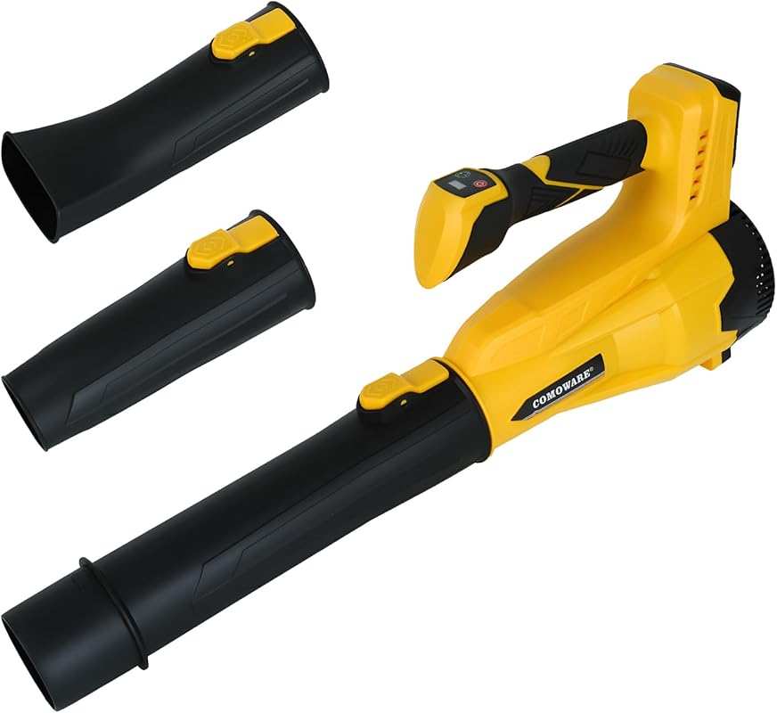 COMOWARE Cordless Leaf Blower, 6-Speed, Digital Display, DeWALT 20V Co