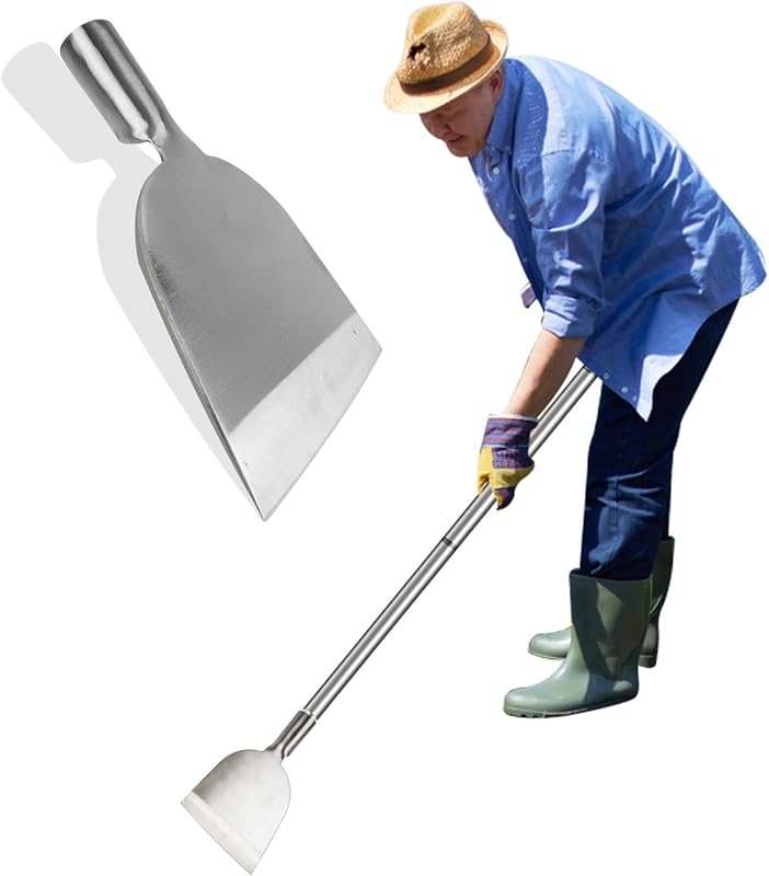 Long-Handle Snow Shovel & Ice Scraper – Heavy-Duty Garden Tool for Dri