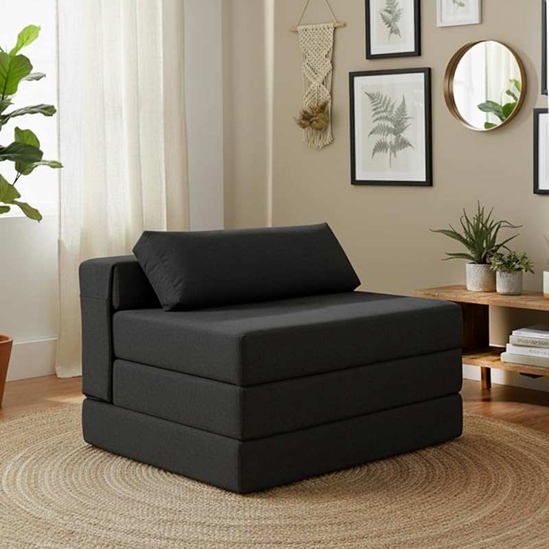 Tiita 4-Fold Convertible Sofa Bed Chair with Lumbar Pillow, Washable C