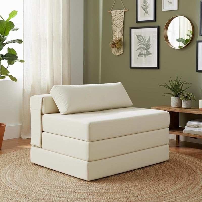 Tiita 4-Fold Convertible Sofa Bed Chair with Lumbar Pillow, Washable C