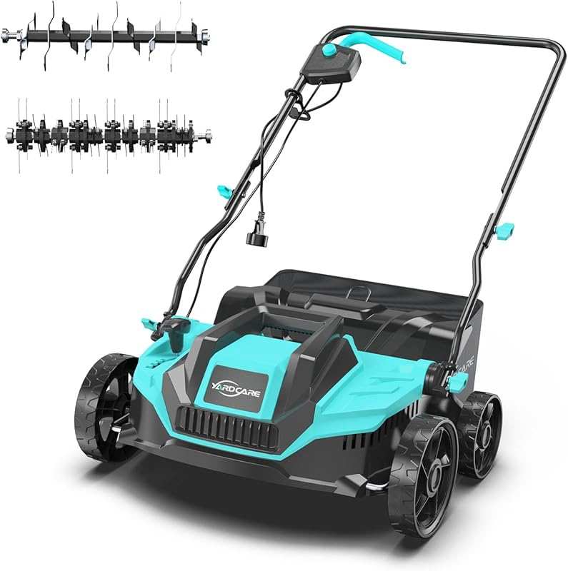 Electric 2-in-1 Dethatcher Scarifier with 10.5 Gallon Bag, 5-Position 