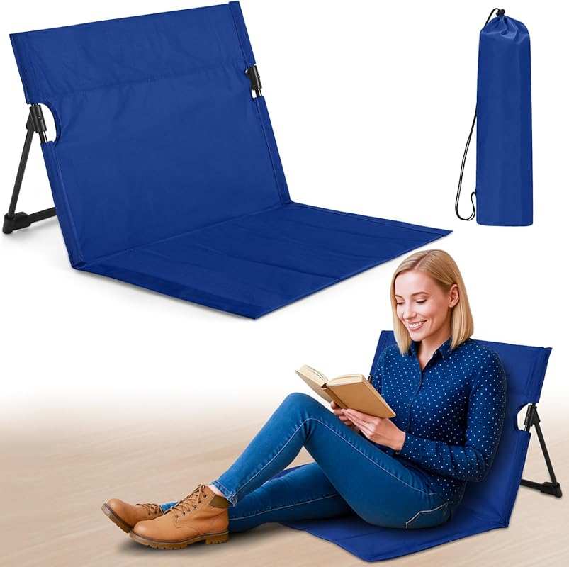 Jetec Foldable Floor Backrest Chair: Portable Lazy Seat with Storage B