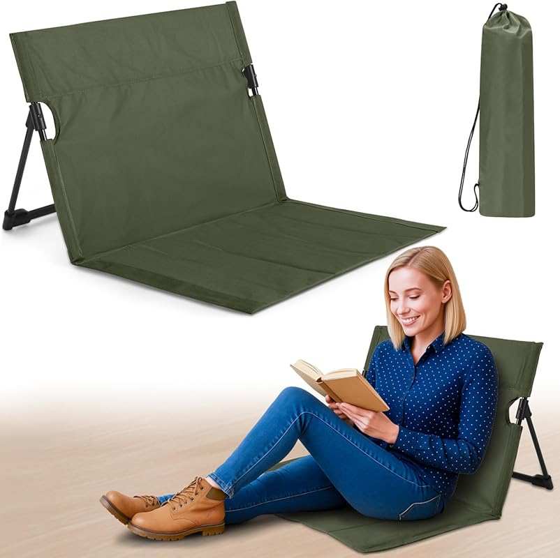 Jetec Foldable Floor Backrest Chair: Portable Lazy Seat with Storage B
