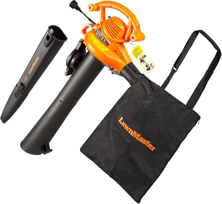 LawnMaster 12 Amp Electric Blower Vacuum Mulcher with Metal Impeller a