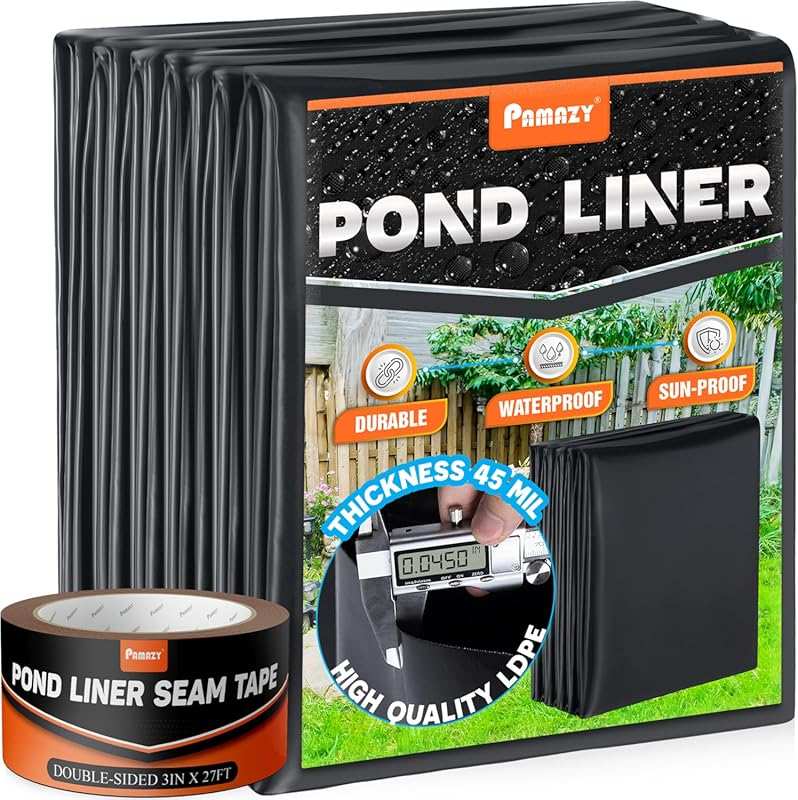 Premium 45 Mil LDPE Pond Liner (19.7x26.2FT): Durable with Seam Tape f